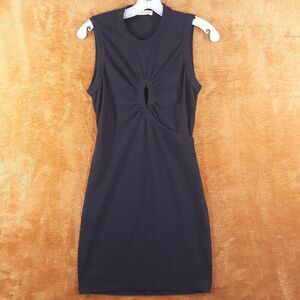 T ALEXANDER WANG Womens Dress Small Black Tank Shirt Pullover Cut Out Knotted